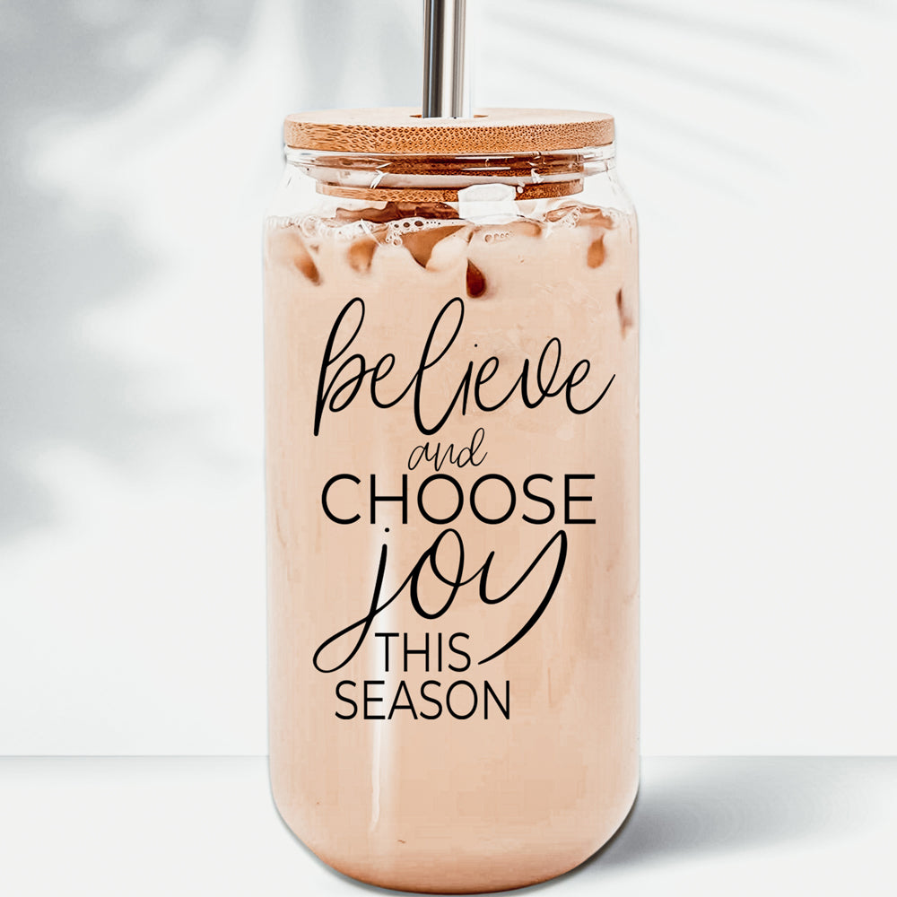 Believe & Joy 17oz Glass Mug Set | Insulated with Bamboo Lid & Straws - Hospitality World