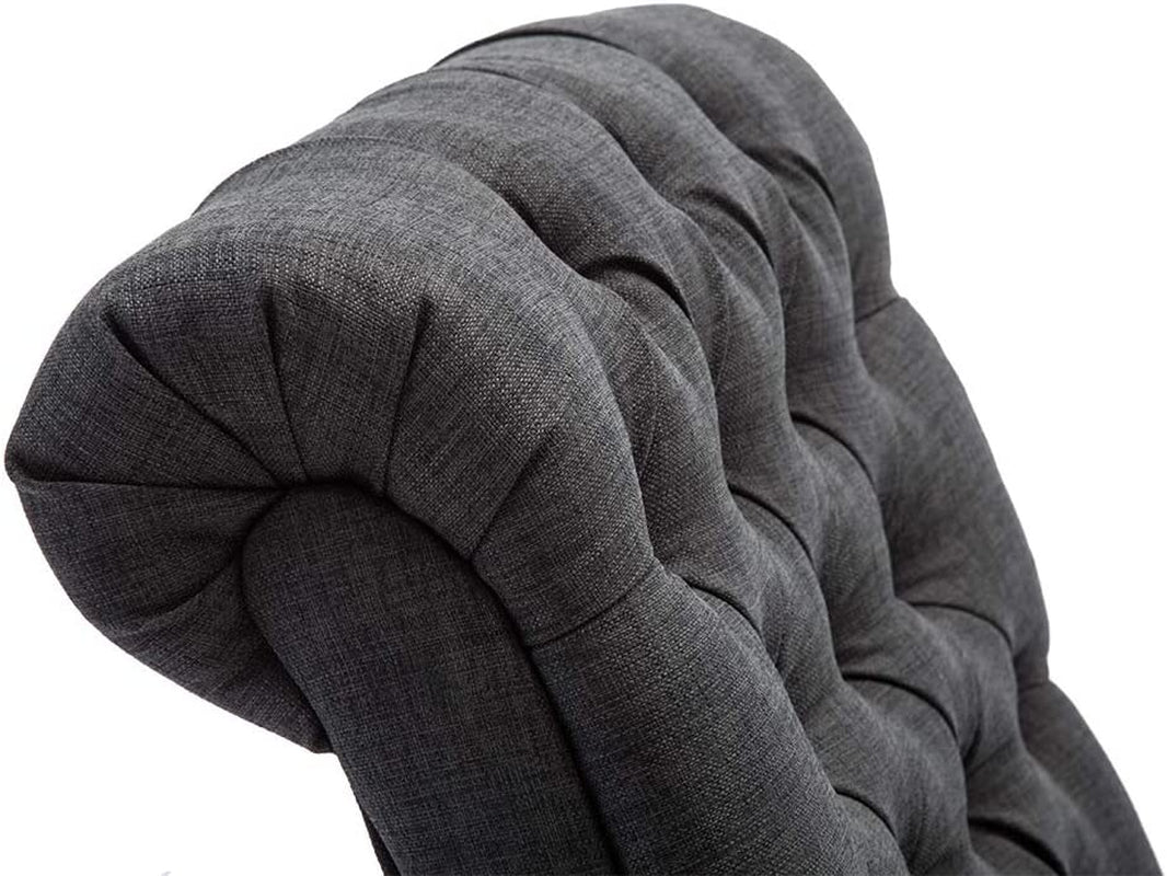Gray Armless Accent Chair with Wood Legs | Tufted Linen Seating - Hospitality World