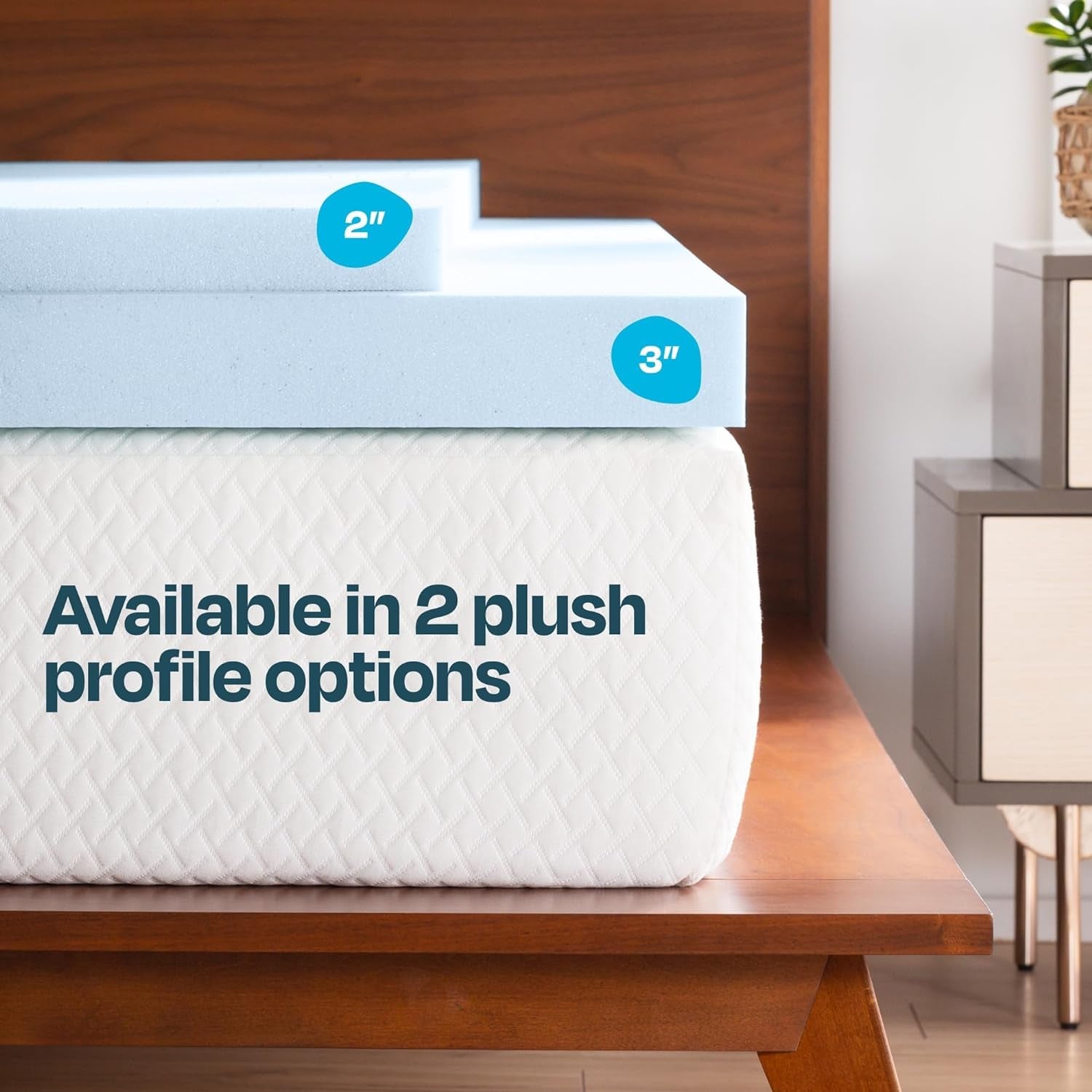 Cooling Gel Memory Foam Mattress Topper | Queen Size for Pressure Relief and Comfort - Hospitality World