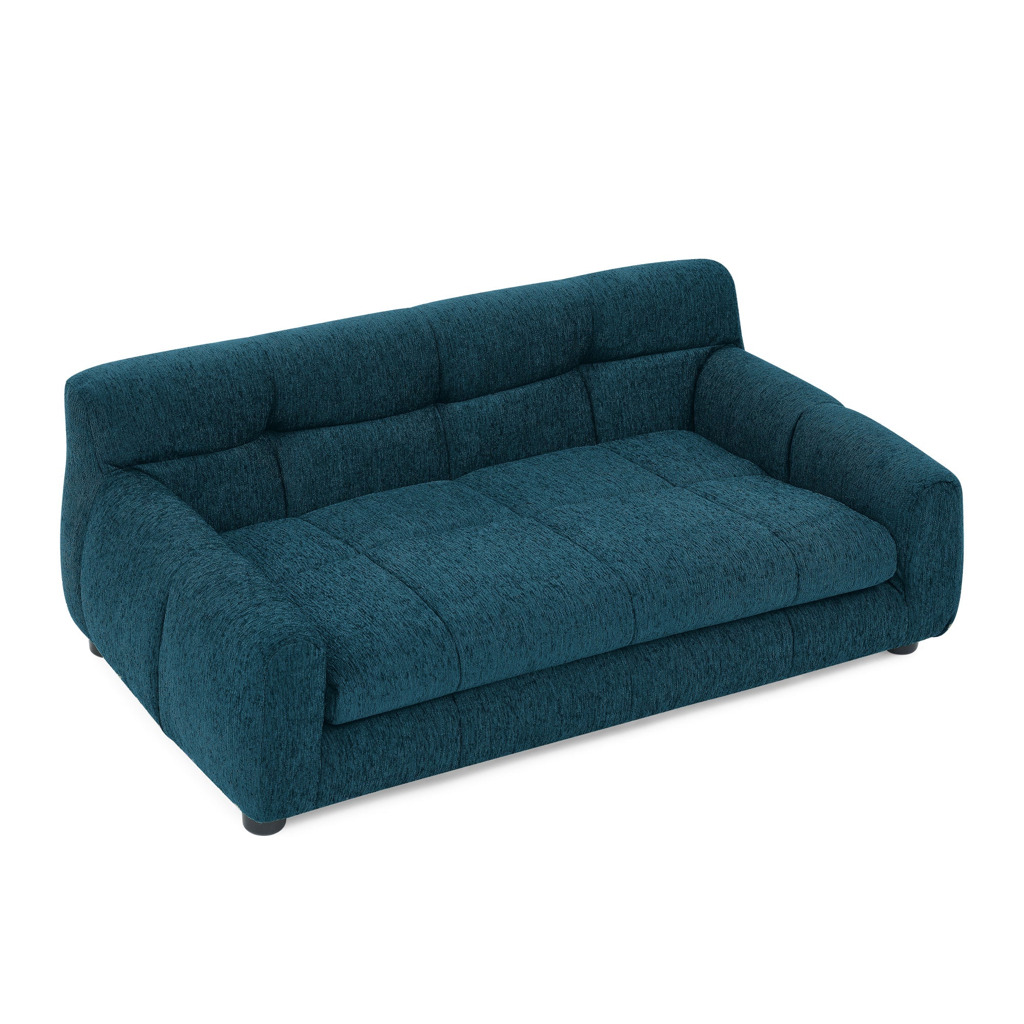 Luxury Blue Linen Pet Sofa with Backrest & Armrests for Medium to Large Dogs - Hospitality World