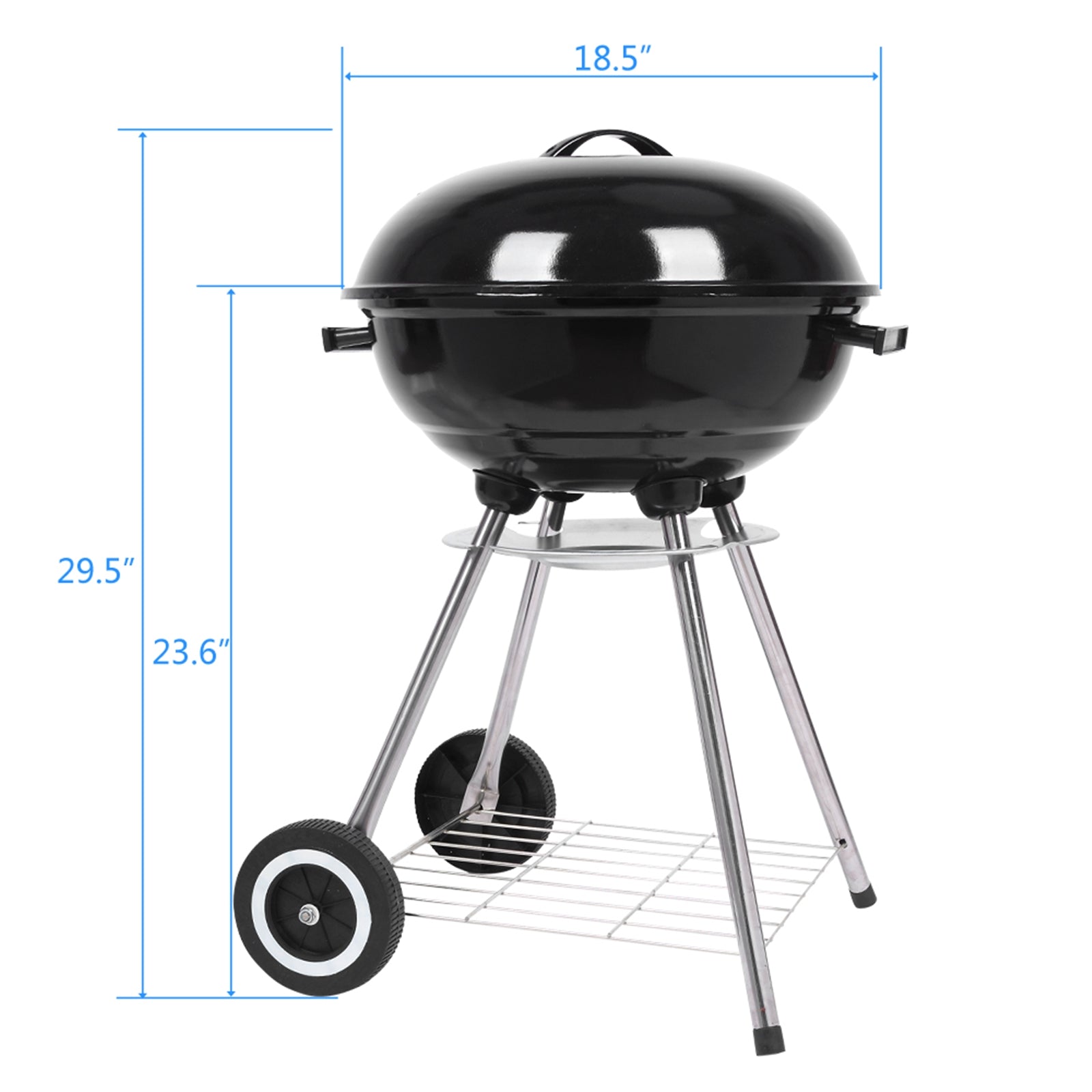 18-Inch Portable Apple Charcoal BBQ Grill for Outdoor Camping and Cooking - Hospitality World