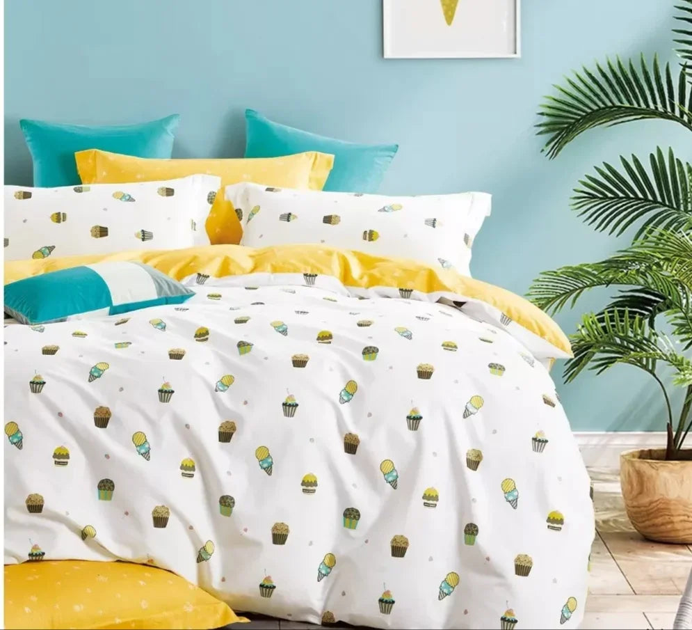 Maride 100% Cotton Twill Cupcake and Ice cream comforter set