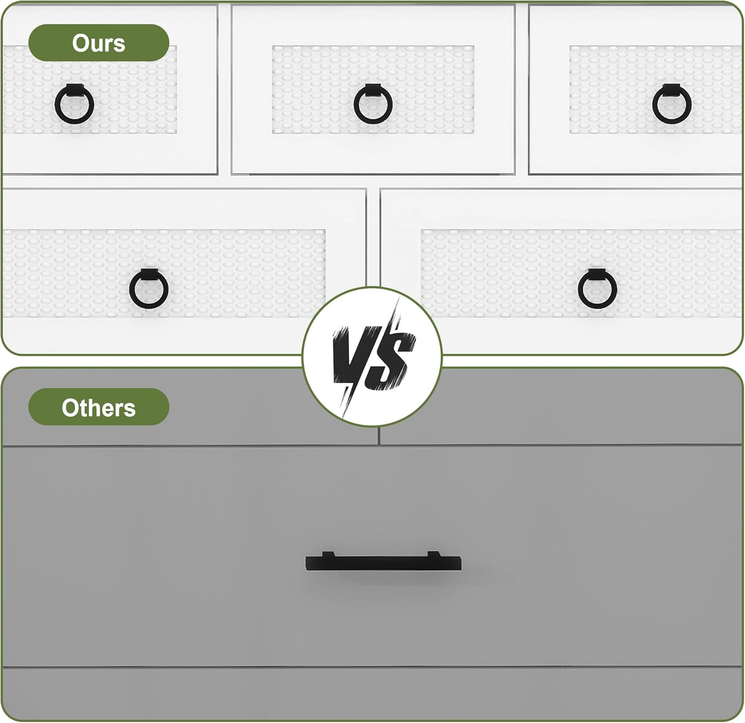 Farmhouse Style Wide 7-Drawer Chest Dresser - Hospitality World