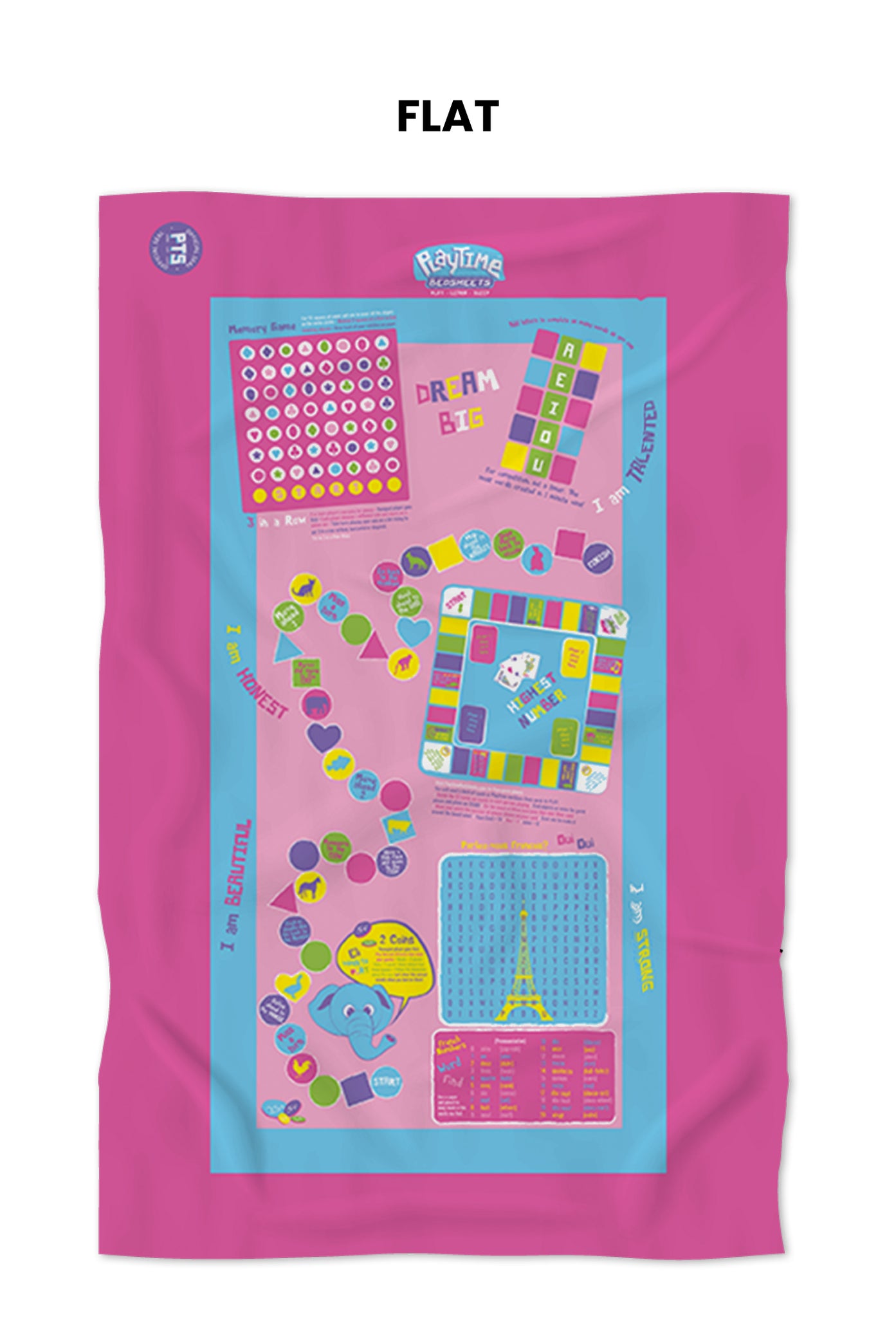 Playtime Bed Sheets Twin Set! | Over 65 Fun Interactive Games - Hospitality World