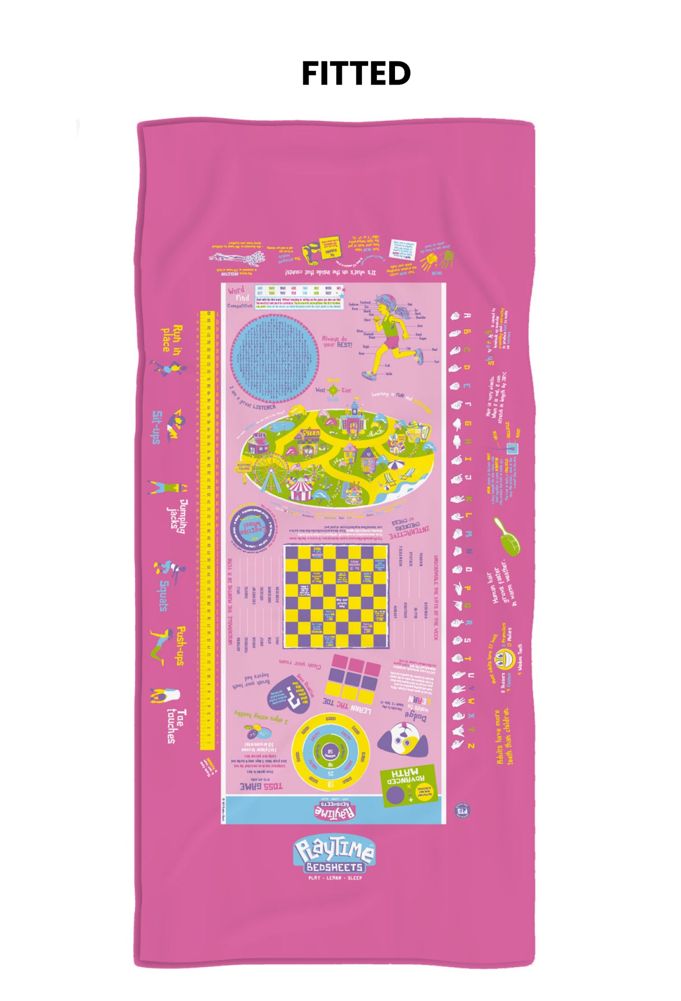 Playtime Bed Sheets Twin Set! | Over 65 Fun Interactive Games - Hospitality World