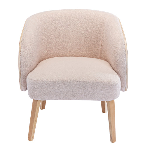 Lamb Hair Accent Chair | Beige/Yellow Upholstery - Hospitality World