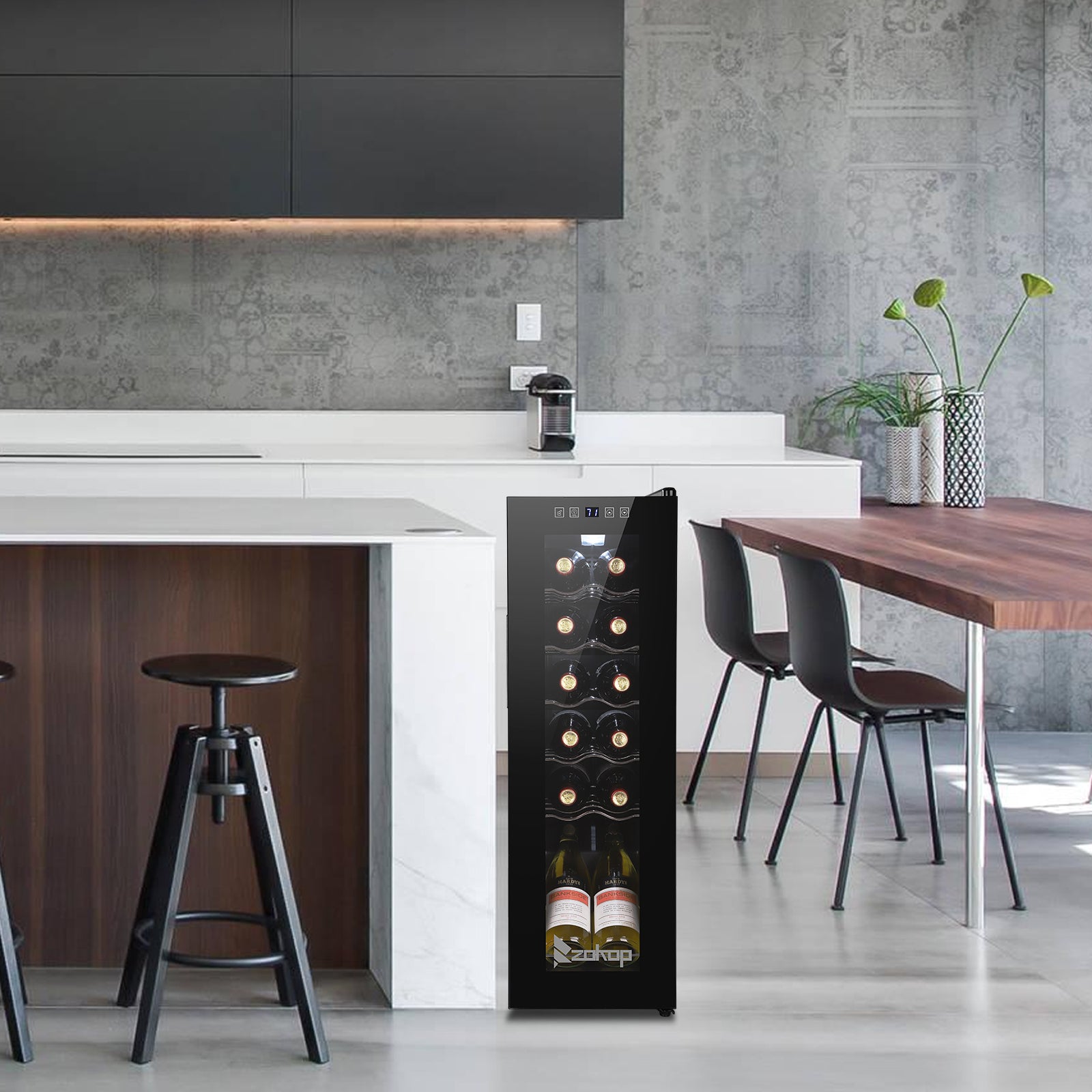 12 Bottle Electronic Wine Cooler Cabinet Refrigerator - Hospitality World