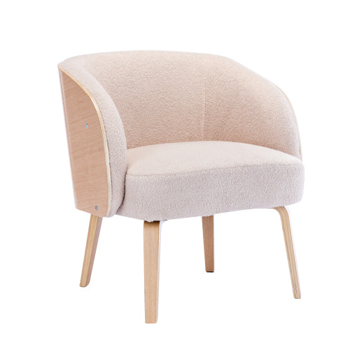 Lamb Hair Accent Chair | Beige/Yellow Upholstery - Hospitality World