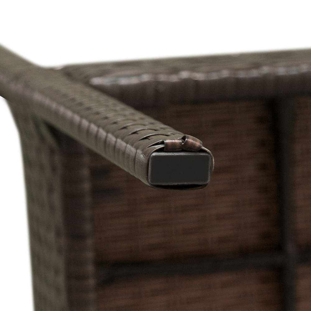 3-Piece Outdoor Rattan Sofa Set with Cushions & Glass Coffee Table - Hospitality World