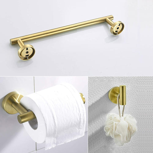 Golden 3-Piece Bathroom Hardware Set - Hospitality World