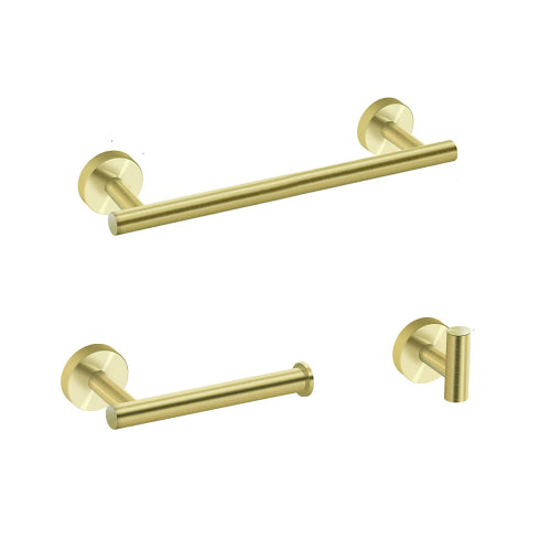 Golden 3-Piece Bathroom Hardware Set - Hospitality World