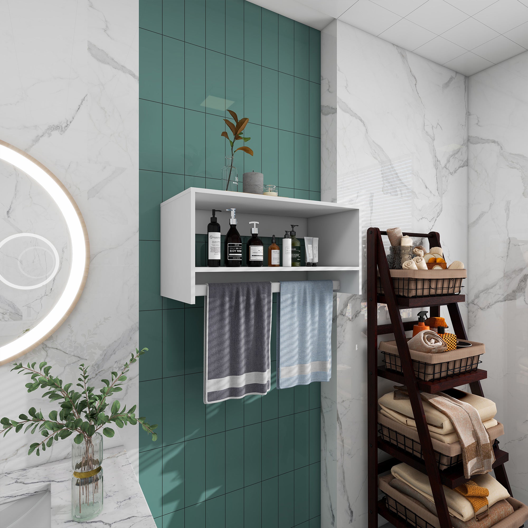 Portable Clothes Organizer System with Shelf - Hospitality World