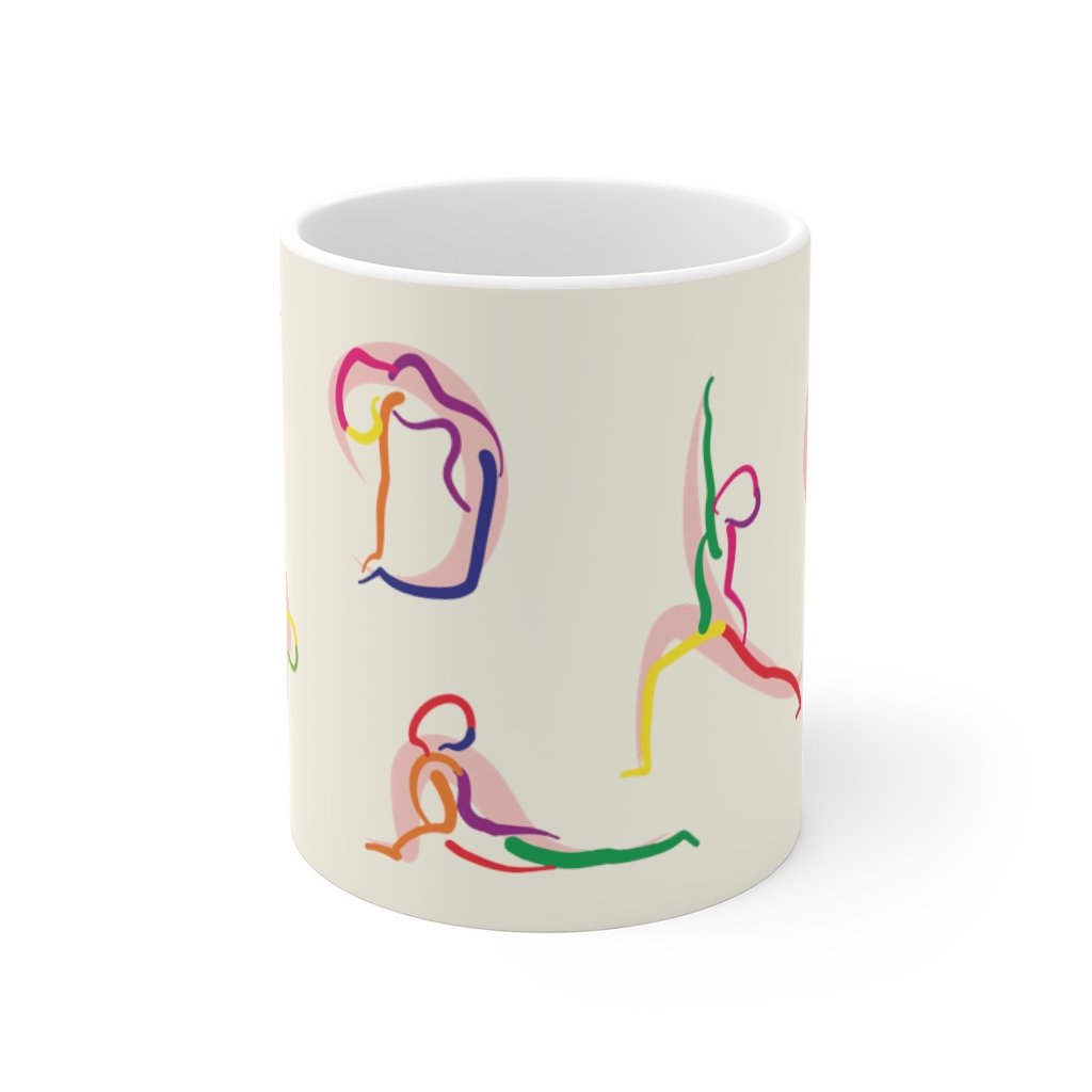 Stick Figure Yoga Poses Coffee Tea Mug | 11oz Durable Ceramic - Hospitality World