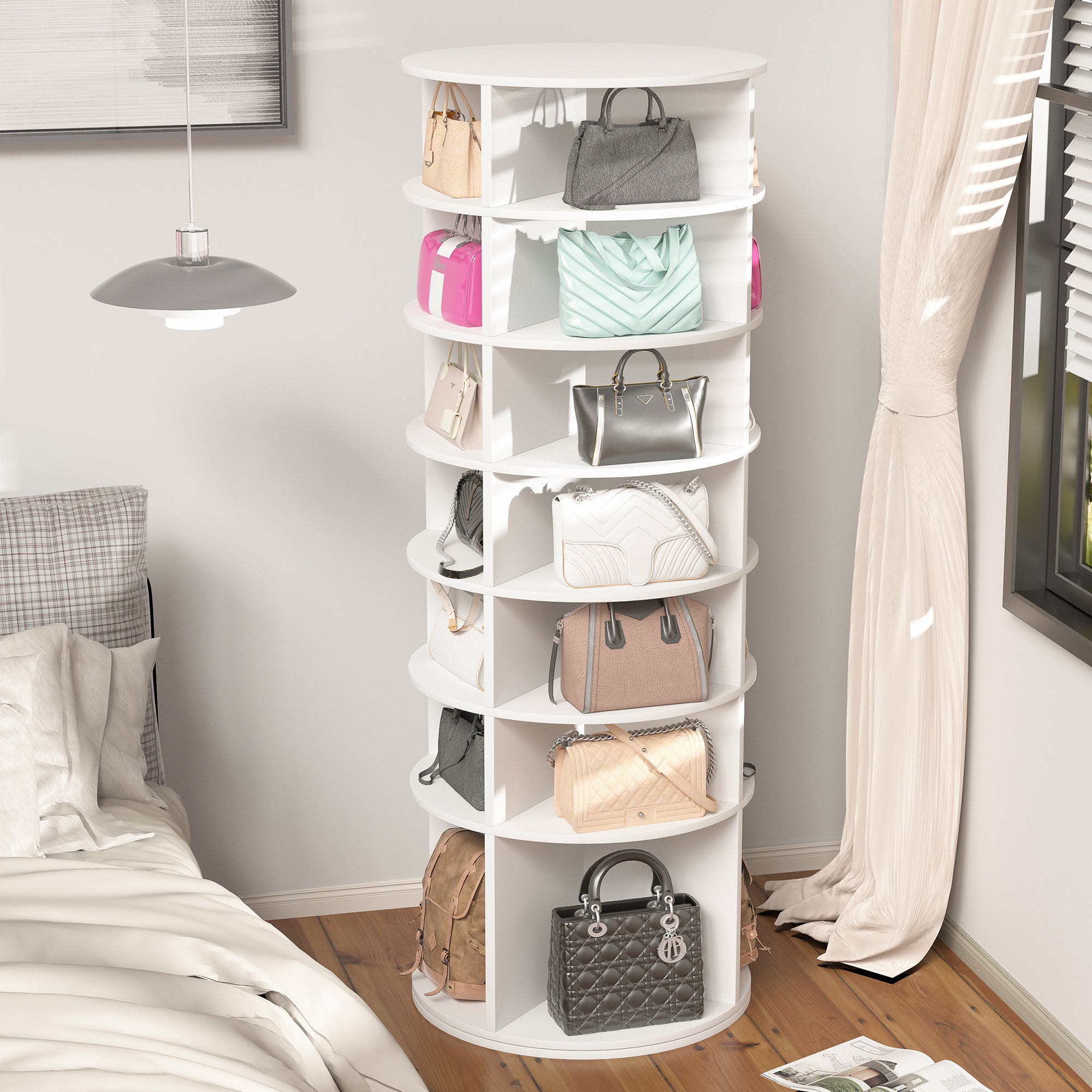 7-Tier Rotating Shoe Rack Tower for Small Spaces - Hospitality World