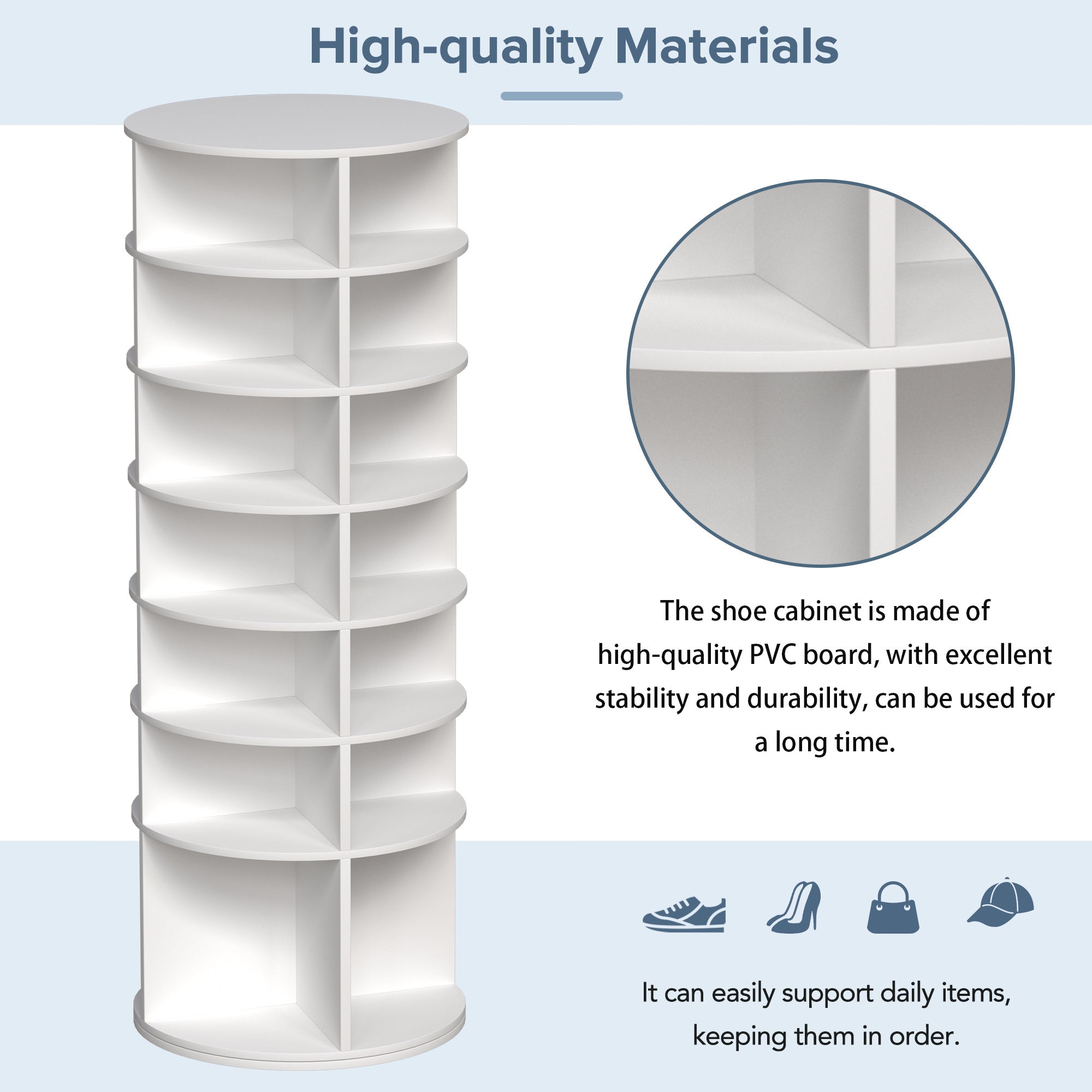 7-Tier Rotating Shoe Rack Tower for Small Spaces - Hospitality World