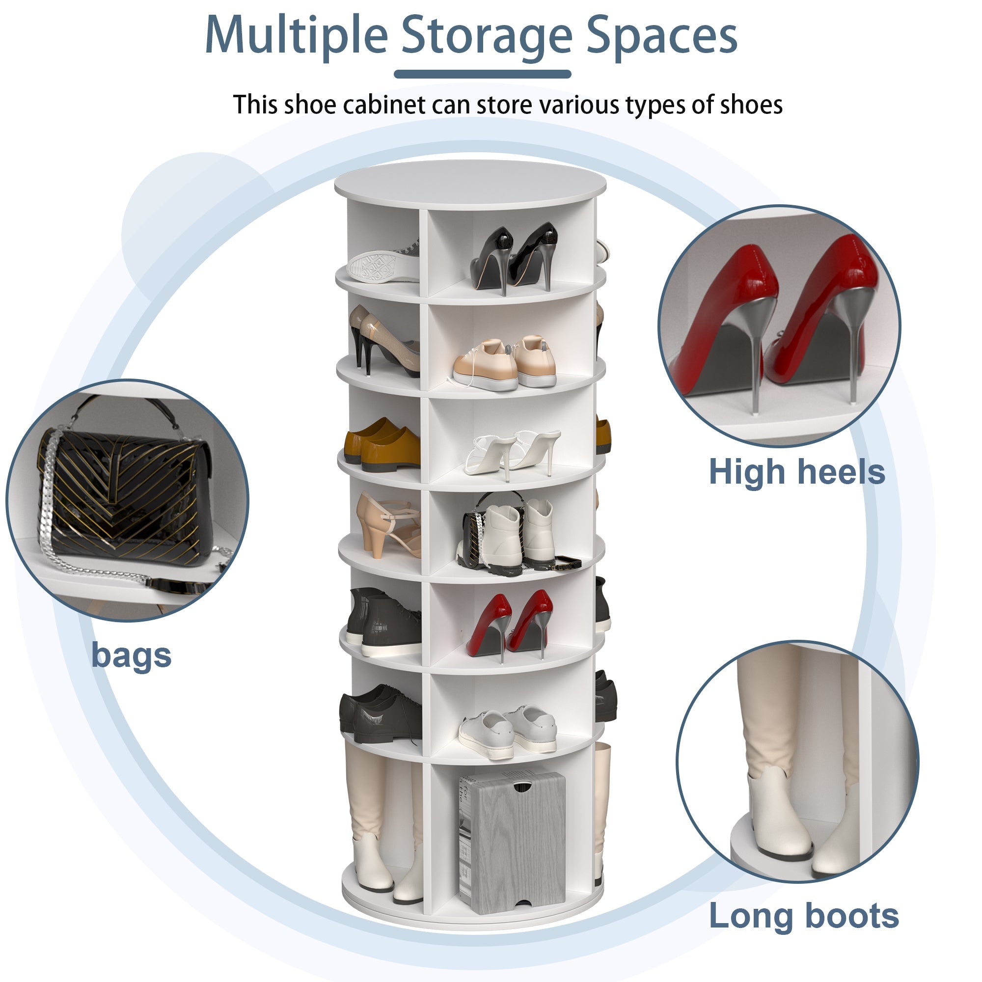 7-Tier Rotating Shoe Rack Tower for Small Spaces - Hospitality World