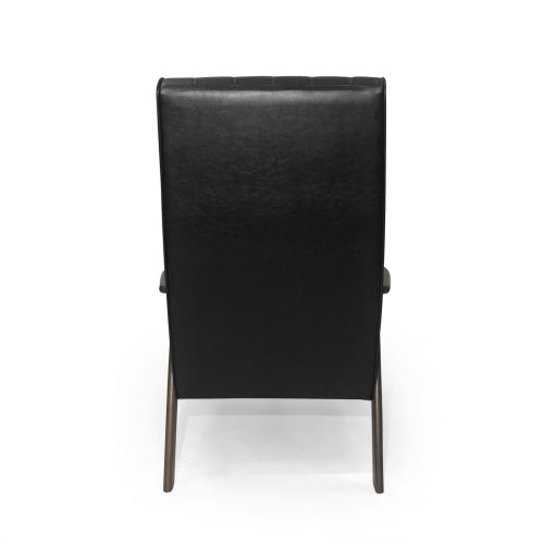 Mid-Century Modern Upholstered Accent Chair, Matte Black - Hospitality World