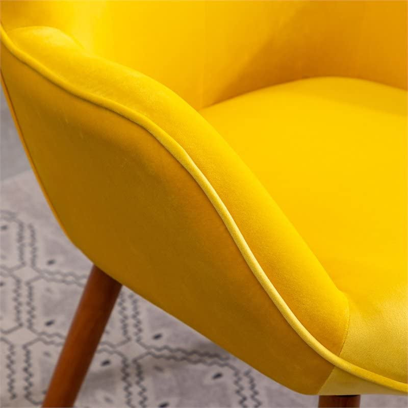 Compact Yellow Velvet Accent Chair | Button Tufted Elegance - Hospitality World