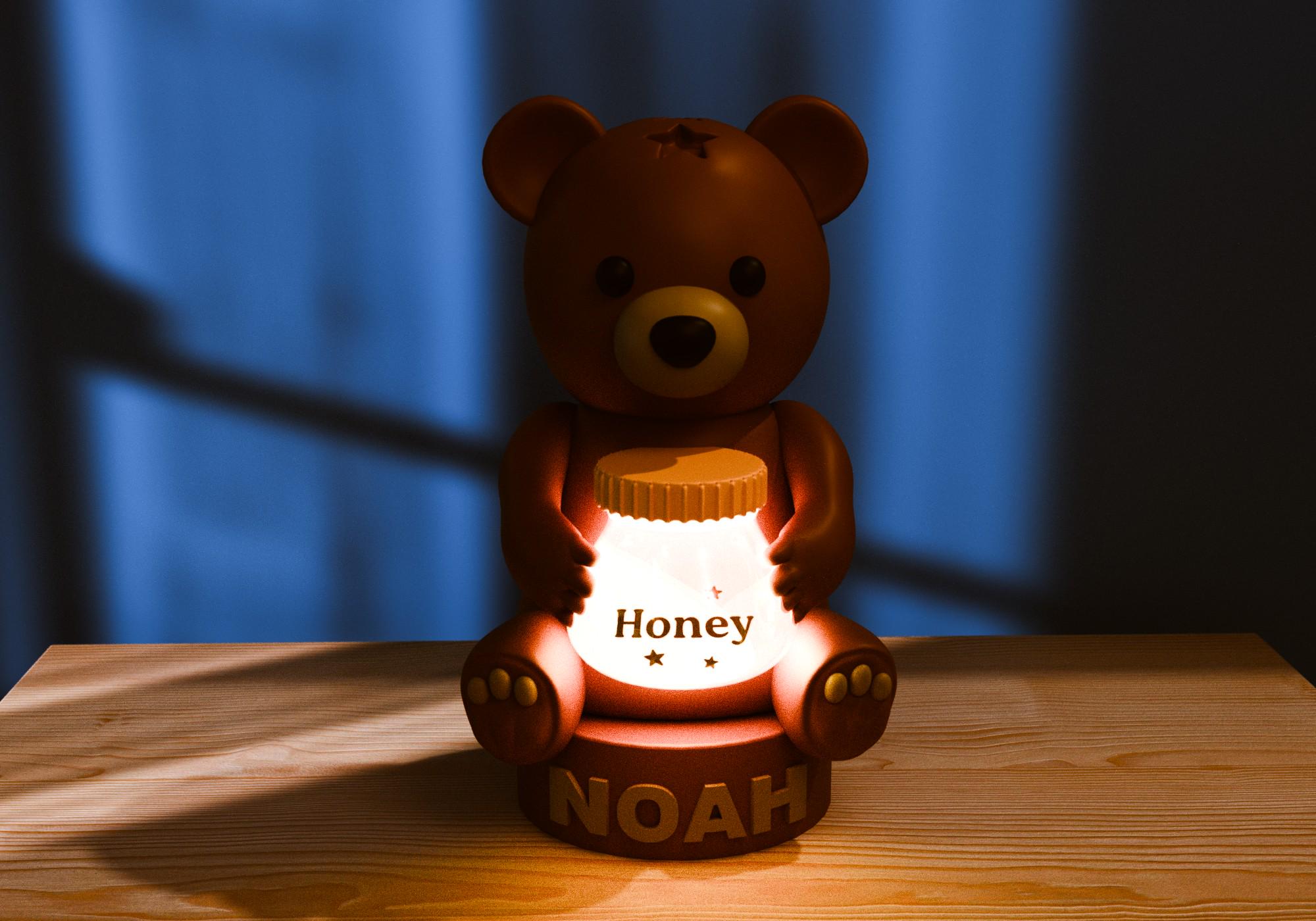 Personalized Teddy Bear Night Light - Custom Baby Room Decor Gift - Hospitality World
