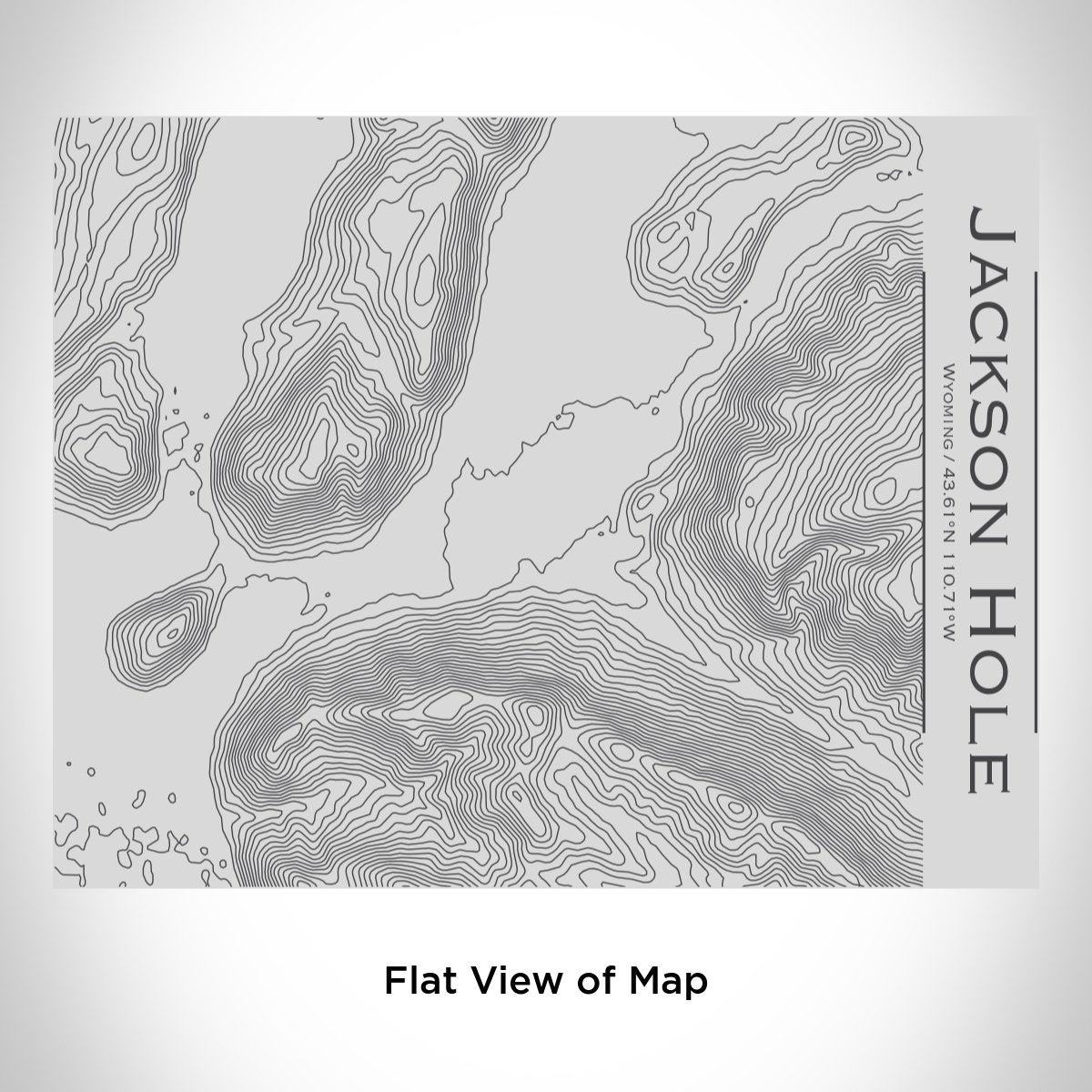 Jackson Hole Topographic Map 20oz Insulated Water Bottle | Stainless Steel, Bamboo Lid for Hiking & Travel - Hospitality World