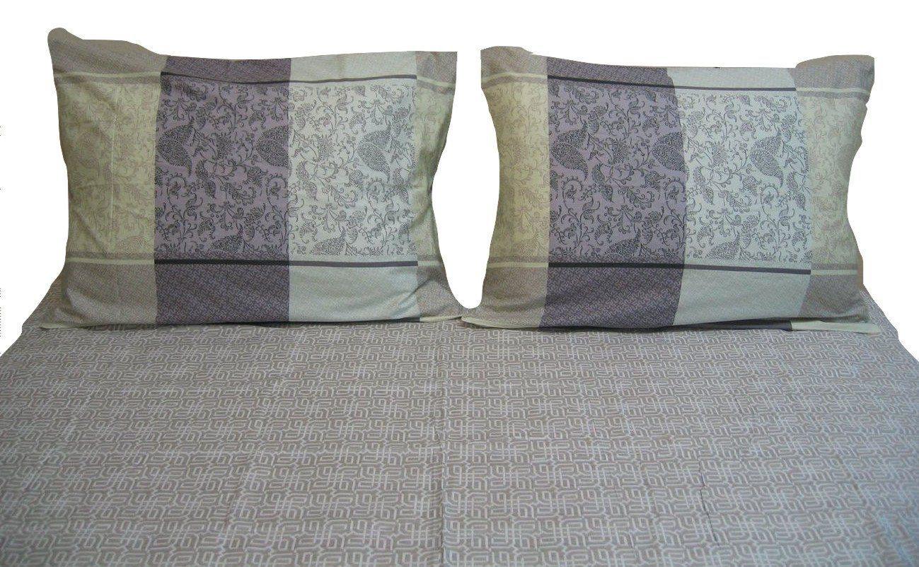DaDa Bedding Jacquard Grey Floral Paisley 100% Cotton Fitted Sheet Set - Hospitality World