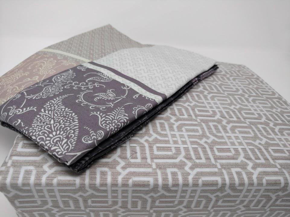 DaDa Bedding Jacquard Grey Floral Paisley 100% Cotton Fitted Sheet Set - Hospitality World