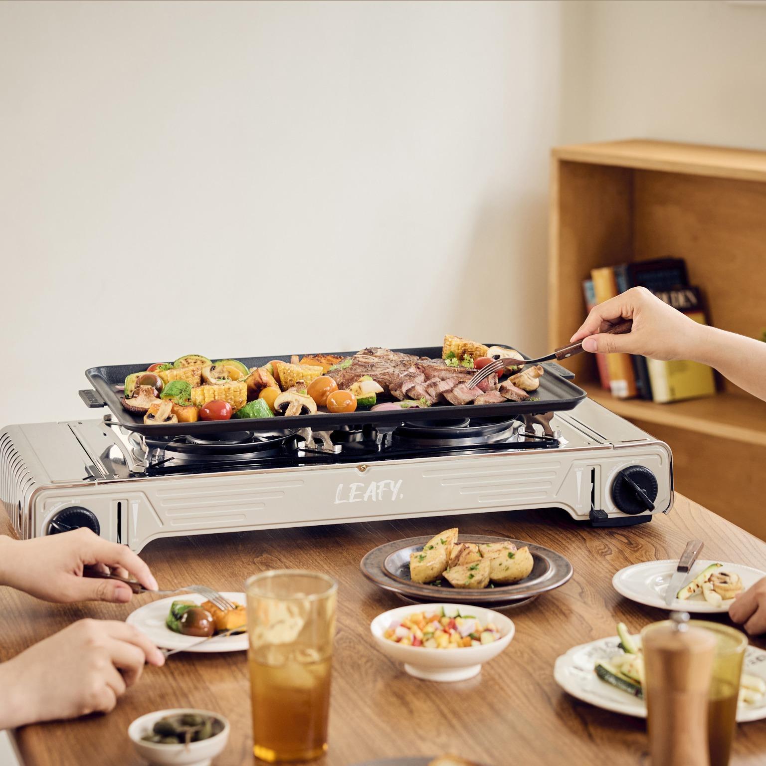 Leafy Butane Gas Twin Burner Chef Gas Stove 15,000 BTU with Case - Hospitality World