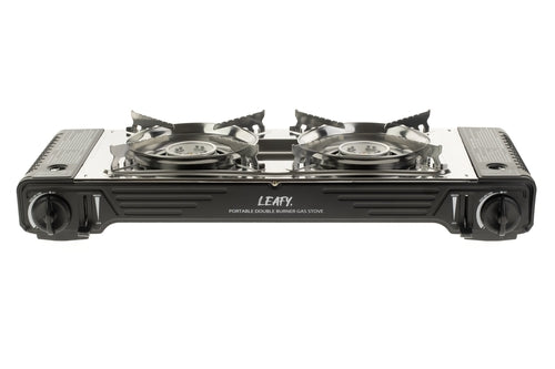 Leafy Butane Gas Twin Burner Chef Gas Stove 15,000 BTU with Case - Hospitality World